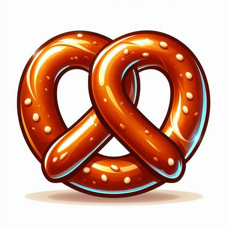 Pretzel isolated on white background. Realistic vector illustration.のイラスト素材