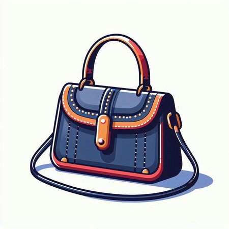 Handbag isolated on a white background. Fashionable vector illustration.のイラスト素材