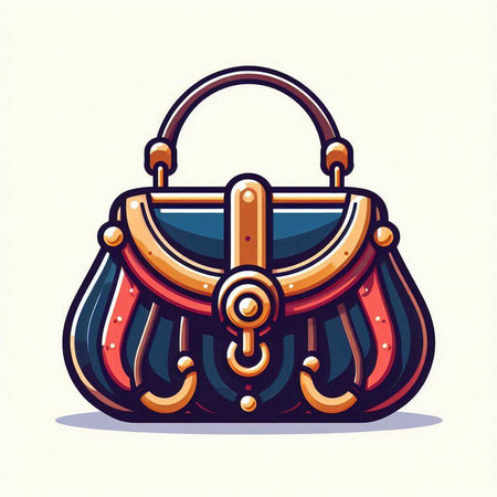 Illustration of a woman's handbag isolated on a white backgroundのイラスト素材