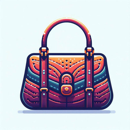 Ladies handbag, vector illustration in retro style. Vector illustration.のイラスト素材