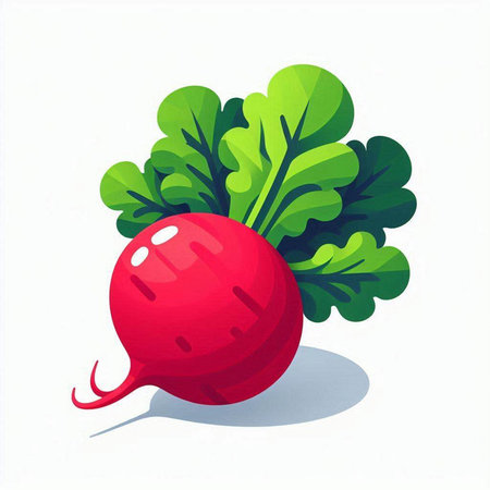 Radish isolated on white background. Vector illustration. Eps 10.
