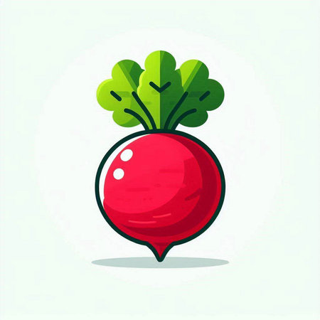 Radish icon. Vector illustration of a radish isolated on white background.のイラスト素材