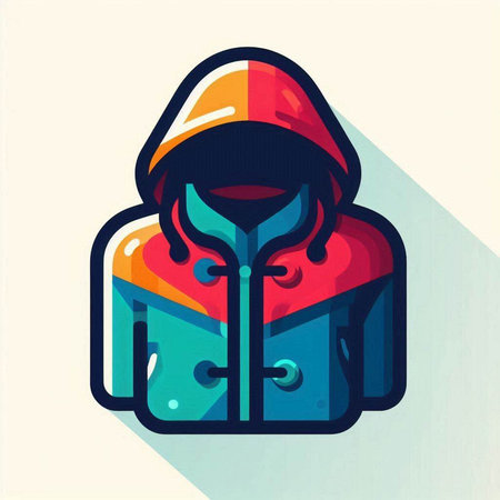 Vector illustration of a hooded jacket with a hood in a flat styleのイラスト素材
