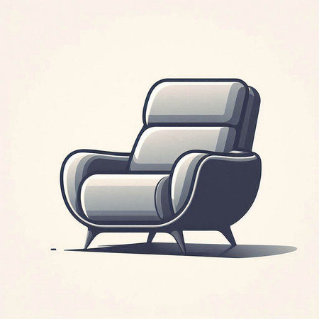 Comfortable armchair on white background. Vector illustration in retro style.のイラスト素材