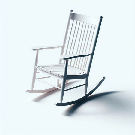 Wooden rocking chair on a white background. 3D rendering.のイラスト素材