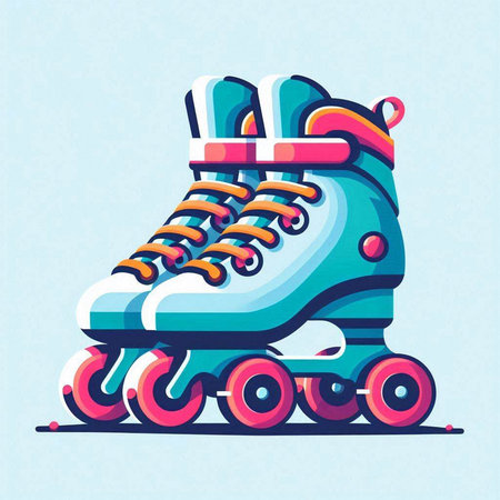 Roller skates. Vector illustration of a retro roller skates.