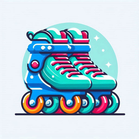 Roller skates isolated on a white background. Vector illustration.のイラスト素材