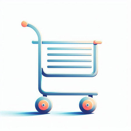shopping cart icon isolated on a white background. 3d renderingのイラスト素材
