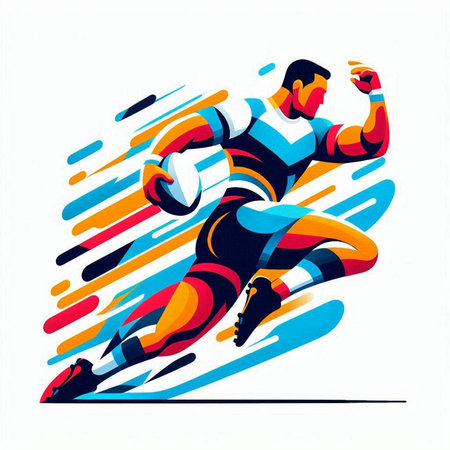 Abstract vector illustration of a man skating on a roller skates.のイラスト素材