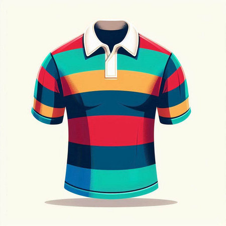 Colored polo shirt isolated on the white background. Vector illustrationのイラスト素材