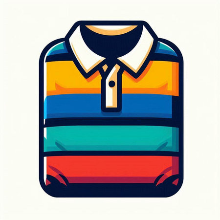 Colored polo shirt on a white background, vector illustration.のイラスト素材