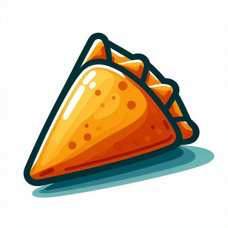 Illustration of traditional indian samosas. Vector illustration.のイラスト素材