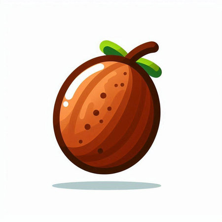 Vector illustration of a ripe fresh apricot on a white backgroundのイラスト素材