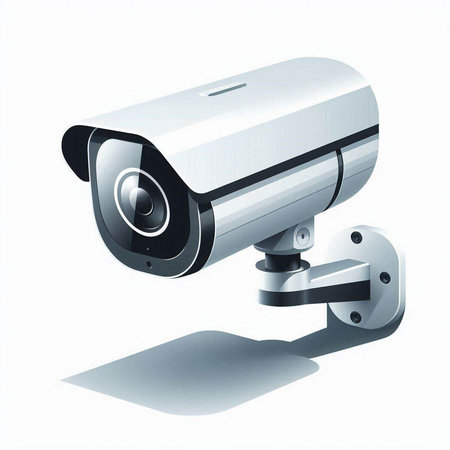 CCTV security camera on white background, 3d render illustration.
