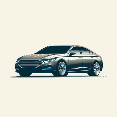 Sedan car. Vector illustration in retro style. Eps 10のイラスト素材