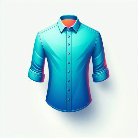 Blue polo shirt isolated on white background. 3D render.のイラスト素材