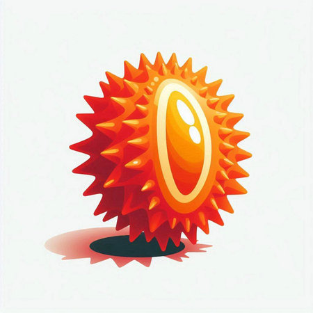 illustration of a fruit in the form of an orange ball on a white backgroundのイラスト素材