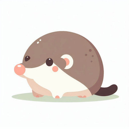 Cute little hedgehog. Vector illustration of a cute animal.のイラスト素材