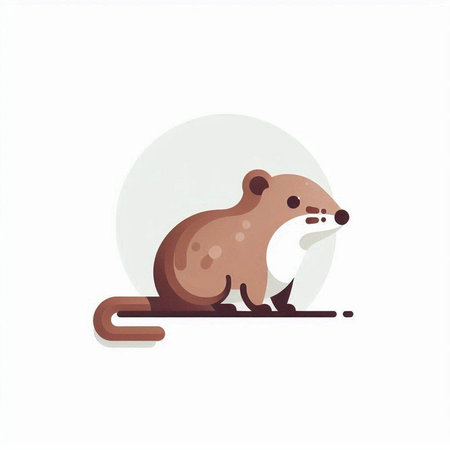 Cute beaver isolated on white background. Vector cartoon illustration.のイラスト素材