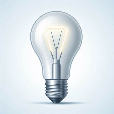 Lightbulb with rainbow colors on white background. Vector illustration.のイラスト素材