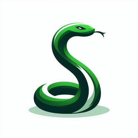 snake icon on a white background. 3d rendering, 3d illustration.のイラスト素材