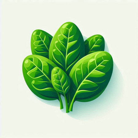 Illustration fresh spinach leaves isolated on white background. Vector illustration.のイラスト素材