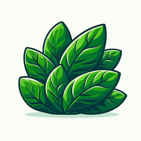 Green leaves on white background. Vector illustration for your design. Eps 10のイラスト素材