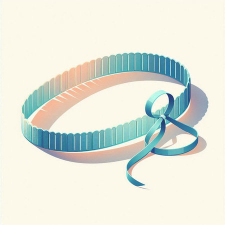 Illustration of a ribbon in the form of a ring on a white backgroundのイラスト素材
