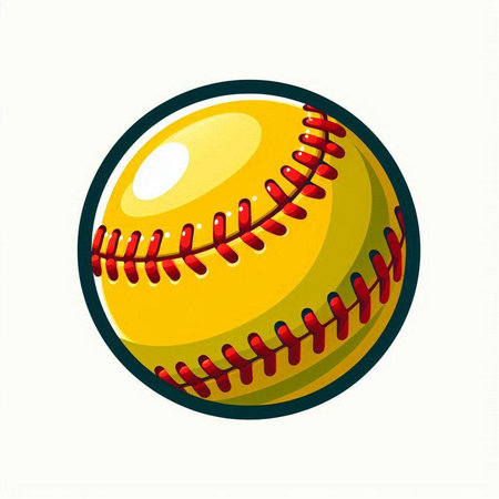 Baseball ball isolated on white background. Cartoon style. Vector illustration.のイラスト素材