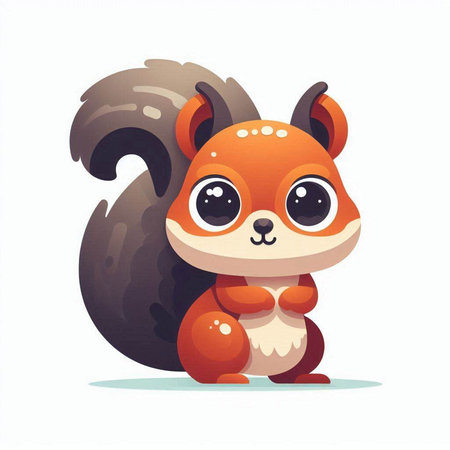 Cute cartoon squirrel. Vector illustration of a cute little squirrel.のイラスト素材