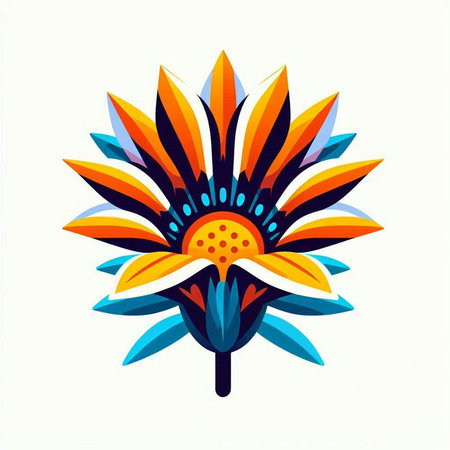 Colorful flower on a white background. Vector illustration for your designのイラスト素材