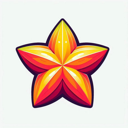 Star fruit. Vector illustration. Isolated on a white background.のイラスト素材