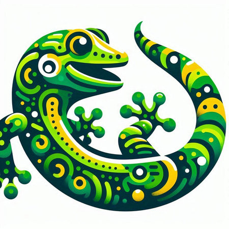 Lizard. Vector illustration. Isolated on a white background.のイラスト素材