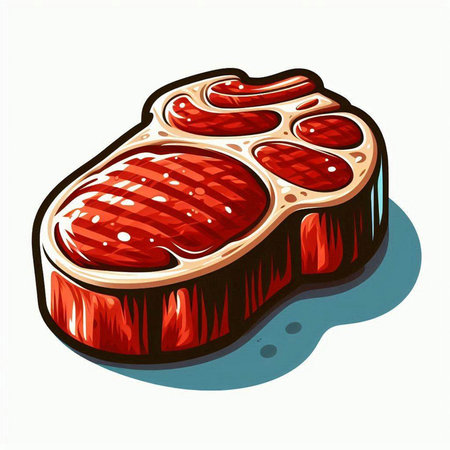 Steak. Vector illustration of a piece of meat on a white background.のイラスト素材
