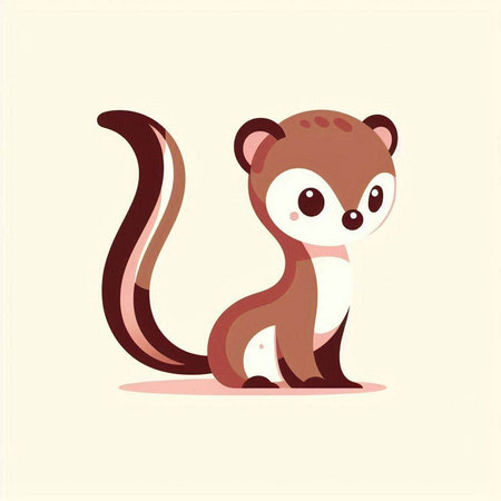 Cute cartoon squirrel. Vector illustration of a cute animal. Cute animal.