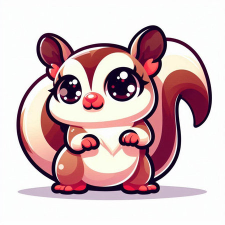 Cute cartoon skunk. Vector illustration. Isolated on white background.のイラスト素材