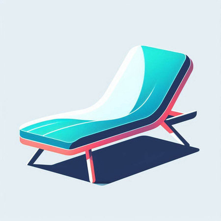 Illustration of a sun lounger on a light background.のイラスト素材