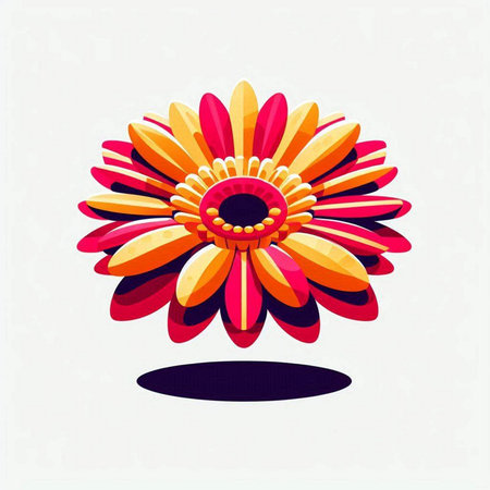 Abstract colorful flower on white background. Vector illustration for your design.のイラスト素材