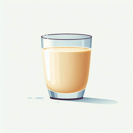 Glass of milk on a white background. Vector illustration. Eps 10のイラスト素材