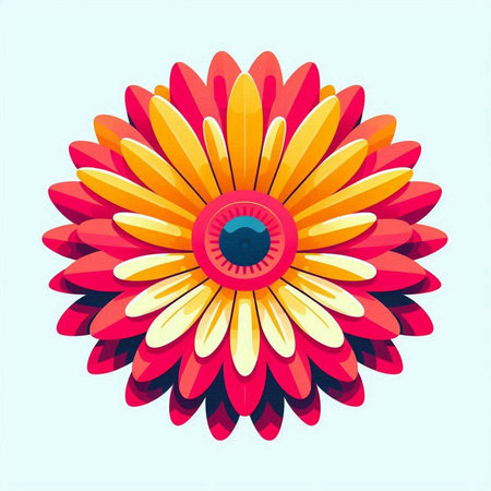 Colorful daisy flower isolated on white background. Vector illustration.のイラスト素材