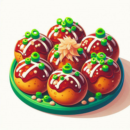 Vector illustration of a plate of donuts on a white background.のイラスト素材