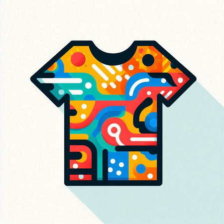 T-shirt design. Colorful vector illustration in flat style.のイラスト素材