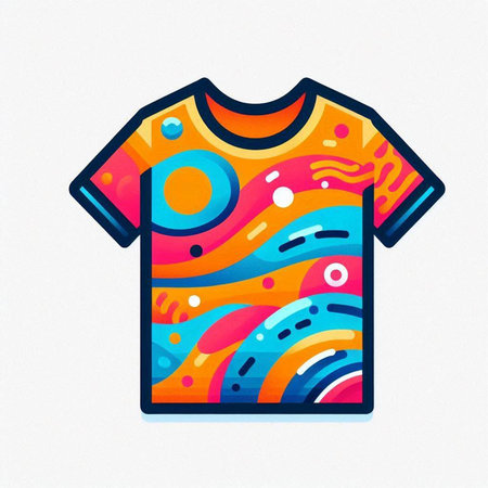 T-shirt with colorful pattern on white background. Vector illustration.のイラスト素材