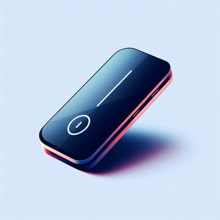 Mobile phone with exclamation mark on the screen. Vector illustration.