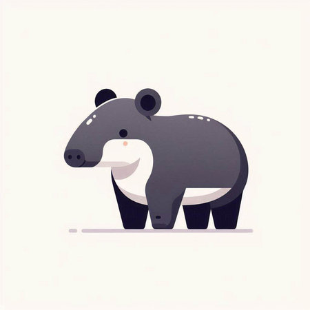 cute cartoon hippopotamus on white background. vector illustration.のイラスト素材