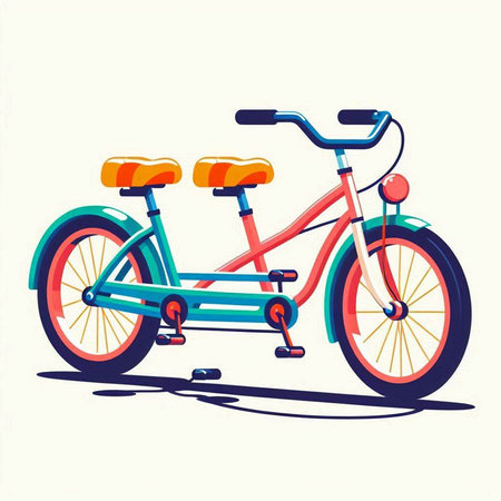 Children's bicycle on a white background. Vector illustration in cartoon style.のイラスト素材