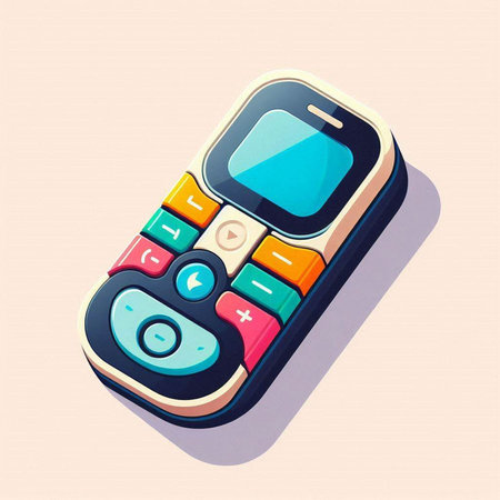 Retro mobile phone with buttons and buttons, vector illustration, eps10のイラスト素材