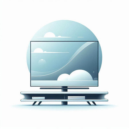 Illustration of a television set on a white background. Vector illustration.のイラスト素材