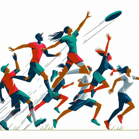 Illustration of a group of young people playing soccer. Vector illustration.のイラスト素材