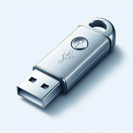 USB flash drive on a white background. 3d rendering. Computer digital drawing.